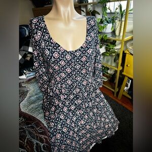 Hollister Blue and Pink Floral Dress